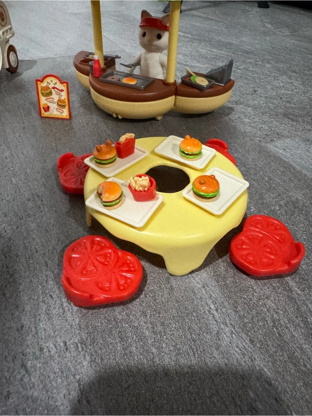 Play Food Cart Pretend Playset - Orange & Brown